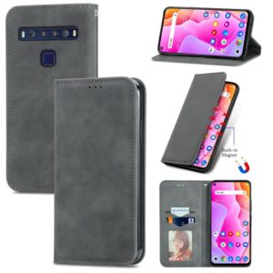 For TCL 10L Retro Skin Feel Magnetic Horizontal Flip Leather Phone Case(Gray) (OEM)