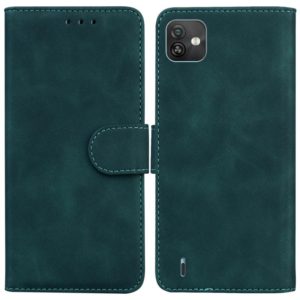 For Wiko Y82 Skin Feel Pure Color Flip Leather Phone Case(Green) (OEM)