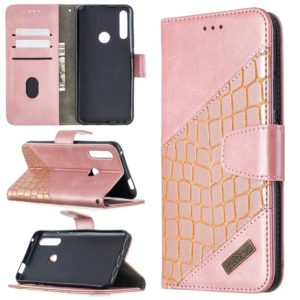 For Huawei P Smart Z Matching Color Crocodile Texture Horizontal Flip PU Leather Case with Holder & Card Slots & Wallet(Rose Gold) (OEM)