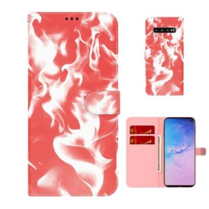For Samsung Galaxy S10 Plus Cloud Fog Pattern Horizontal Flip Leather Case with Holder & Card Slot & Wallet(Red) (OEM)