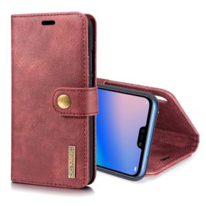 Crazy Horse Texture Flip Detachable Magnetic Leather Case for Huawei P20 Lite, with Holder & Card Slots & Wallet(Red) (DG.MING) (OEM)