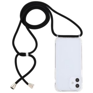 For iPhone 12 mini Transparent Acrylic Airbag Shockproof Phone Protective Case with Lanyard (Black) (OEM)