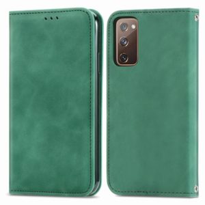 Retro Skin Feel Business Magnetic Horizontal Flip Leather Case With Holder & Card Slots & Wallet & Photo Frame For Samsung Galaxy S20 FE(Green) (OEM)