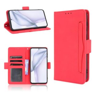 For Huawei P50 Skin Feel Calf Pattern Horizontal Flip Leather Case with Holder & Card Slots & Photo Frame(Red) (OEM)