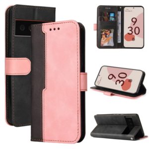 For Google Pixel 6 / Pixel 6 Pro Business Stitching-Color Horizontal Flip PU Leather Case with Holder & Card Slots & Photo Frame(Pink) (OEM)
