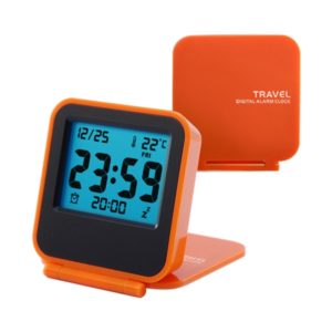 AQ-133 LCD Display Digital Travel Alarm Clock Office Table Alarm Clock With Night Light, Random Color Delivery (OEM)