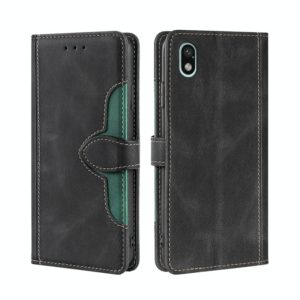 For Sony Xperia Ace III Stitching Skin Feel Magnetic Buckle Horizontal Flip PU Leather Case(Black) (OEM)