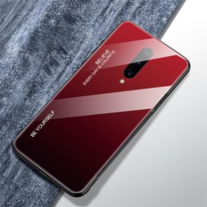 For OnePlus 7 Pro Gradient Color Glass Case(Red) (OEM)