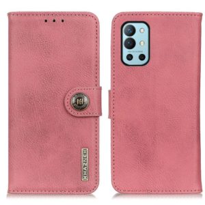 For OnePlus 9R KHAZNEH Cowhide Texture Horizontal Flip Leather Case with Holder & Card Slots & Wallet(Pink) (OEM)