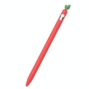 For Apple Pencil 1 Contrasting Color Mint Leaf Silicone Non-slip Protective Cover(Red) (OEM)