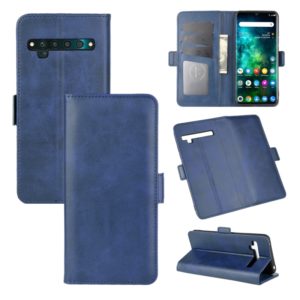 For TCL 10 Pro Dual-side Magnetic Buckle Horizontal Flip Leather Case with Holder & Card Slots & Wallet(Dark Blue) (OEM)