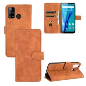 For Oukitel C23 Pro Solid Color Skin Feel Magnetic Buckle Horizontal Flip Calf Texture PU Leather Case with Holder & Card Slots & Wallet(Brown) (OEM)
