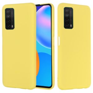 For Huawei P smart 2021 Pure Color Liquid Silicone Shockproof Full Coverage Case(Yellow) (idewei) (OEM)