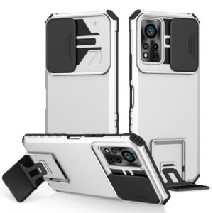 For Infinix Hot 11S NFC Stereoscopic Holder Sliding Camshield Phone Case(White) (OEM)