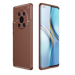For Honor Magic3 Carbon Fiber Texture Shockproof TPU Case(Brown) (OEM)