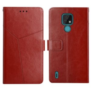 For Motorola Moto E7 Y Stitching Horizontal Flip Leather Phone Case with Holder & Card Slots & Wallet & Photo Frame(Brown) (OEM)