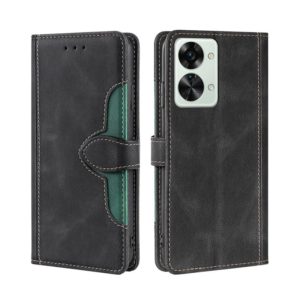 For OnePlus Nord 2T Skin Feel Magnetic Buckle Leather Phone Case(Black) (OEM)