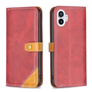 For Nothing Phone 1 Color Matching Double Sewing Thread Leather Phone Case(Red) (OEM)
