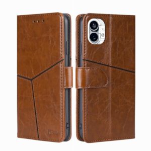 For Nothing Phone 1 Geometric Stitching Leather Phone Case(Light Brown) (OEM)