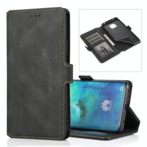For Huawei Mate 20 Pro Retro Magnetic Closing Clasp Horizontal Flip Leather Case with Holder & Card Slots & Photo Frame & Wallet(Black) (OEM)