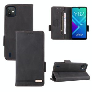 For Wiko Y82 Magnetic Clasp Flip Leather Phone Case(Black) (OEM)