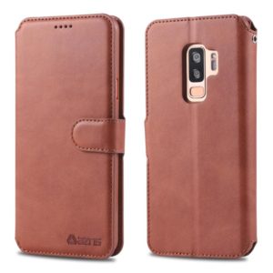For Galaxy S9 Plus AZNS Calf Texture Magnetic Horizontal Flip PU Leather Case with Holder & Card Slots & Photo Frame(Brown) (AZNS) (OEM)