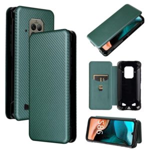 For Doogee S86 / S86 Pro Carbon Fiber Texture Horizontal Flip TPU + PC + PU Leather Case with Card Slot(Green) (OEM)
