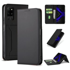 For Huawei Honor Play 4 Pro Strong Magnetism Liquid Feel Horizontal Flip Leather Case with Holder & Card Slots & Wallet(Black) (OEM)