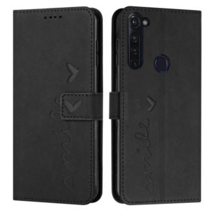 For Motorola Moto G Stylus 2022 4G Skin Feel Heart Pattern Leather Phone Case(Black) (OEM)