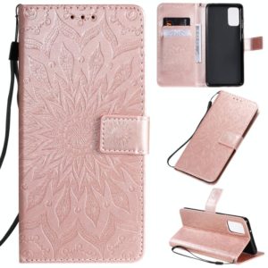 For Galaxy S20+ Sun Print Horizontal Flip Protective Case with Holder & Card Slots & Wallet(Rose Gold) (OEM)