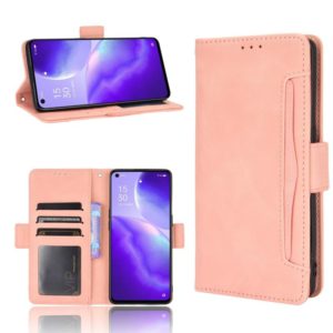 For OPPO Reno5 5G Skin Feel Calf Pattern Horizontal Flip Leather Case with Holder & Card Slots & Photo Frame(Pink) (OEM)
