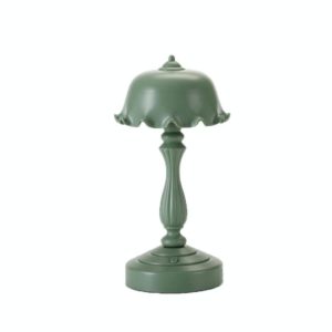 Retro Charging Table Lamp Bedroom Bed LED Eye Protection Light(LD04 Flower Hat Gray Green) (OEM)