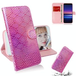 For Sony Xperia 20 Solid Color Colorful Magnetic Buckle Horizontal Flip PU Leather Case with Holder & Card Slots & Wallet & Lanyard(Pink) (OEM)