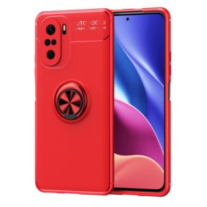 For Redmi K40 Pro+ Metal Ring Holder 360 Degree Rotating TPU Case(Red+Red) (OEM)