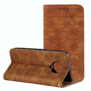 For Xiaomi Redmi K30 Pro Lucky Flowers Embossing Pattern Magnetic Horizontal Flip Leather Case with Holder & Card Slots(Brown) (OEM)