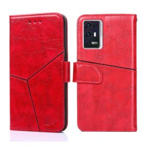 For ZTE Axon 30 Pro Geometric Stitching Horizontal Flip Leather Phone Case(Red) (OEM)