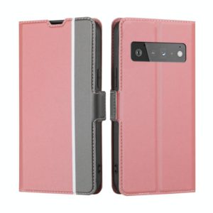 For Google Pixel 6 Pro Twill Texture Side Button Leather Phone Case(Pink) (OEM)