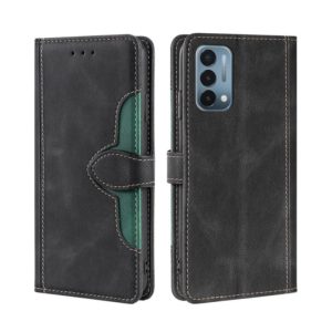 For OnePlus Nord N200 5G Skin Feel Straw Hat Magnetic Buckle Leather Phone Case(Black) (OEM)