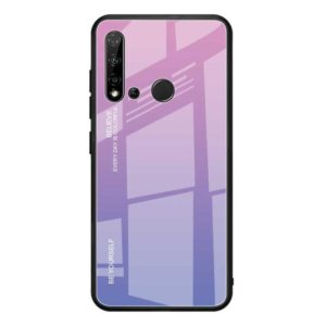 For Huawei Nova 5i / P20 Lite 2019 Gradient Color Glass Case(Light Purple) (OEM)