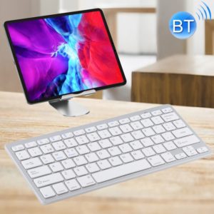 WB-8022 Ultra-thin Wireless Bluetooth Keyboard for iPad, Samsung, Huawei, Xiaomi, Tablet PCs or Smartphones, Spanish Keys(Silver) (OEM)