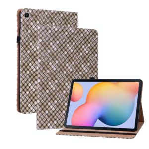 For Samsung Galaxy Tab S6 Lite Color Weave Smart Leather Tablet Case(Brown) (OEM)