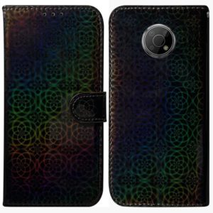 For Nokia G300 Colorful Magnetic Buckle Leather Phone Case(Black) (OEM)