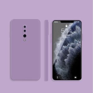 For OnePlus 7 Pro Solid Color Imitation Liquid Silicone Straight Edge Dropproof Full Coverage Protective Case(Purple) (OEM)