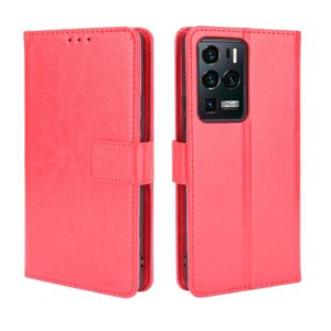 For ZTE Axon 30 Ultra 5G Crazy Horse Texture Horizontal Flip Leather Case with Holder & Card Slots & Lanyard(Red) (OEM)