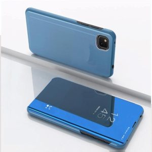 For OPPO Realme C11 Plated Mirror Horizontal Flip Leather Case with Holder(Blue) (OEM)