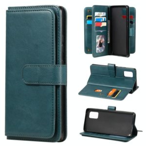 For Samsung Galaxy A71 (4G) Multifunctional Magnetic Copper Buckle Horizontal Flip Solid Color Leather Case with 10 Card Slots & Wallet & Holder & Photo Frame(Dark Green) (OEM)