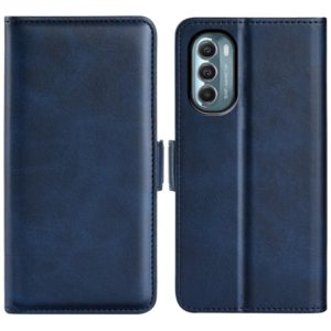 For Motorola Moto G 5G 2022 Dual-side Magnetic Buckle Leather Phone Case(Dark Blue) (OEM)