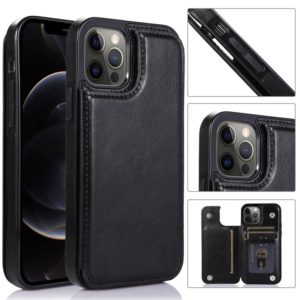 For iPhone 12 Pro Max Shockproof PU + TPU Leather Case with Card Slots & Holder & Photo Frame & Wallet(Black) (OEM)