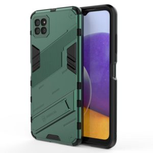 For Samsung Galaxy A22 5G Punk Armor 2 in 1 PC + TPU Shockproof Case with Invisible Holder(Green) (OEM)