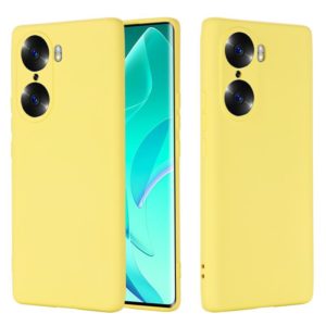 For Honor 60 Pro Color Liquid Silicone Phone Case(Yellow) (OEM)